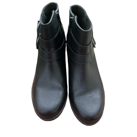 Clarks Shoes - Clarks Hollis Pearl 26146140 Womens Black Leather Strap Casual Dress Boots Sz7.5